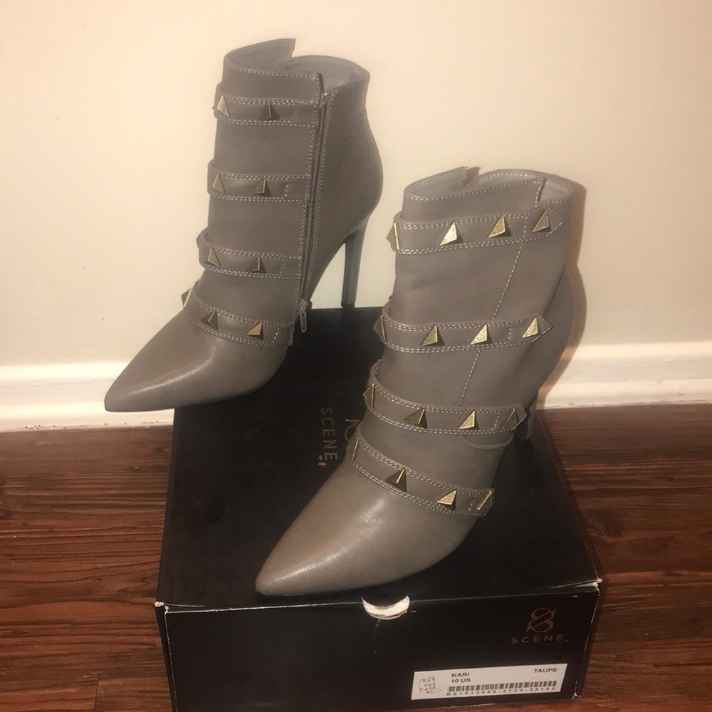 Scene Kari Taupe Studded Bootie